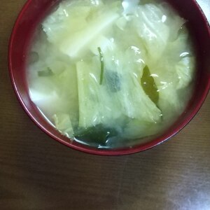水菜ときゃべつの味噌汁